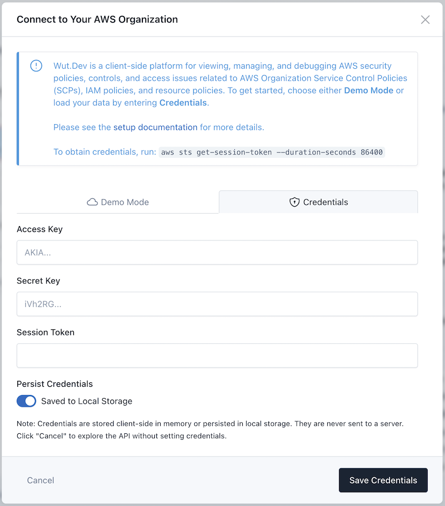 Save Credentials
